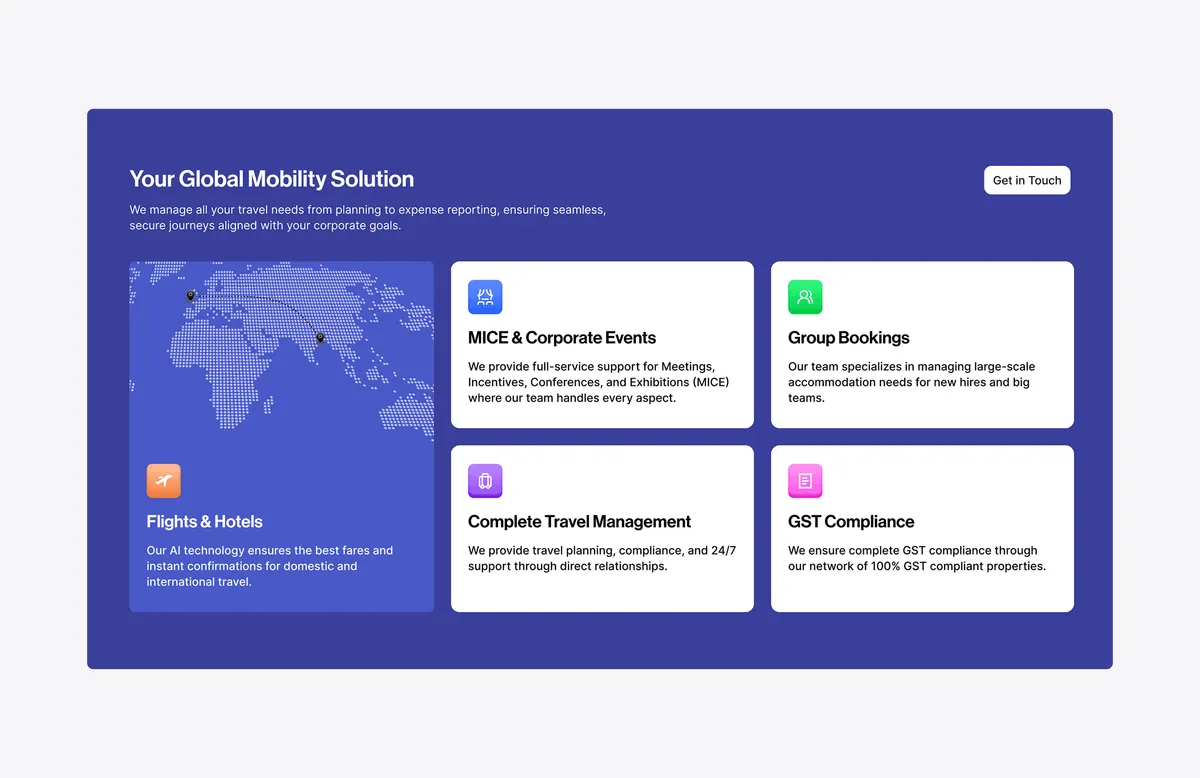 A global mobility homepage designed by Studio Maydit